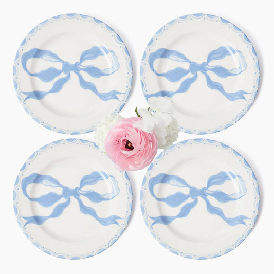 Assiettes plates Marilyn Blue Bow (lot de 4)