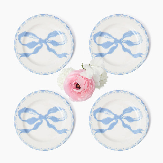 Assiettes de démarrage Marilyn Blue Bow (lot de 4)