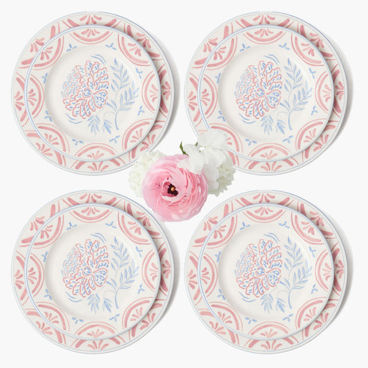 Assiettes à dîner et à entrée Eliza Floral (lot de 8)