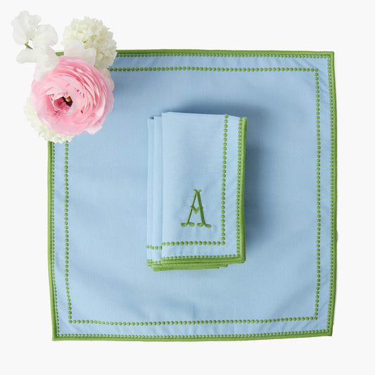Serviettes Mariana bleues et vertes (lot de 4)