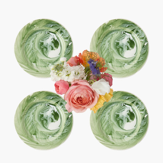 Assiettes à entrée marbrées Julia Green (lot de 4)