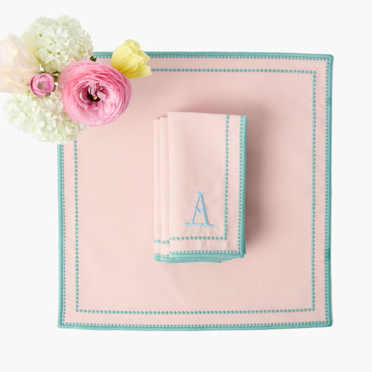 Serviettes Mariana Pink &amp; Duck Egg (lot de 4)