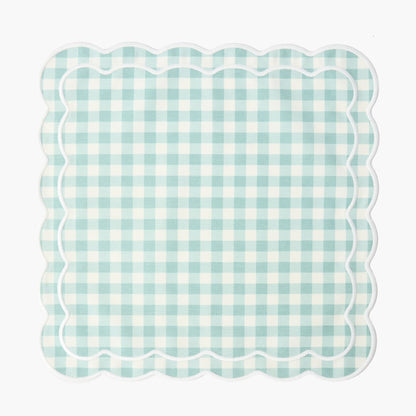 Serviettes Serena bleu canard à carreaux vichy (lot de 4)