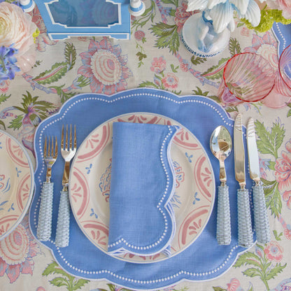 Serviettes en lin Eloise Pervenche (lot de 4)