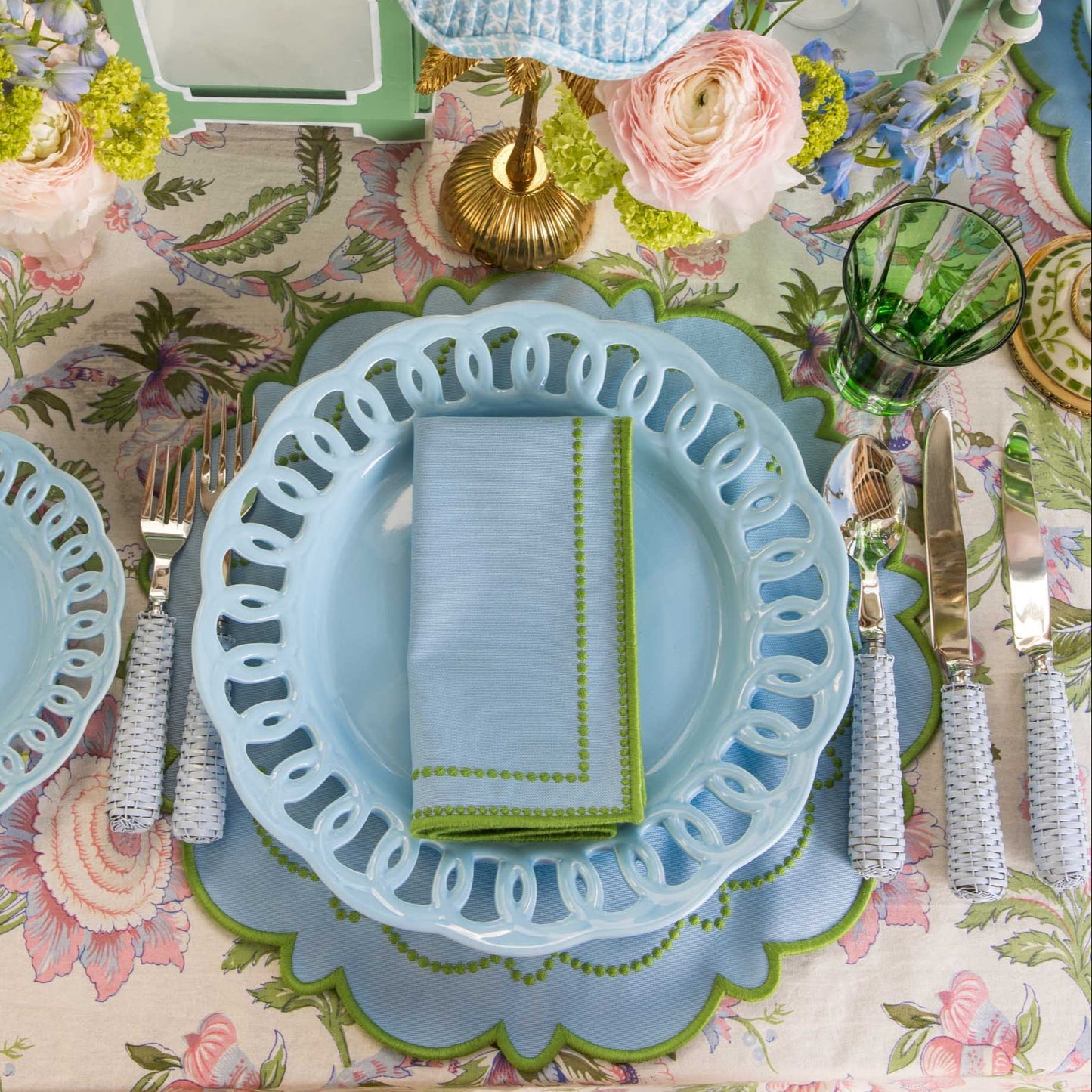 Sets de table bleus et verts Mariana (lot de 4)