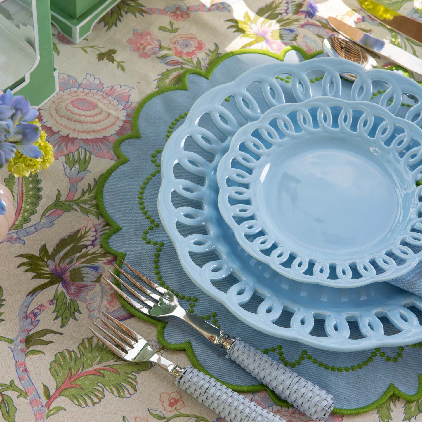 Sets de table bleus et verts Mariana (lot de 4)