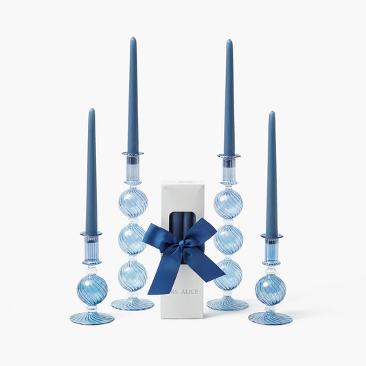 Coffret de bougies Camille Azure (bleu poussiéreux)