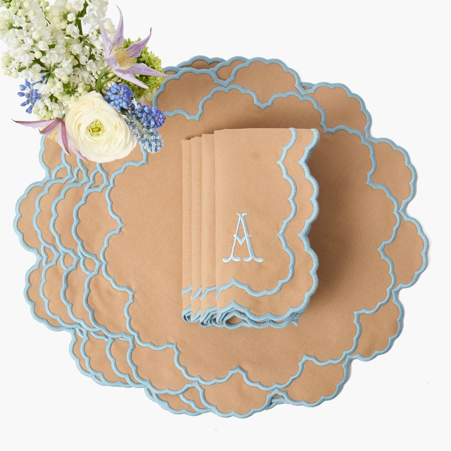 Sets de table Lily Sand et Blue (lot de 4)