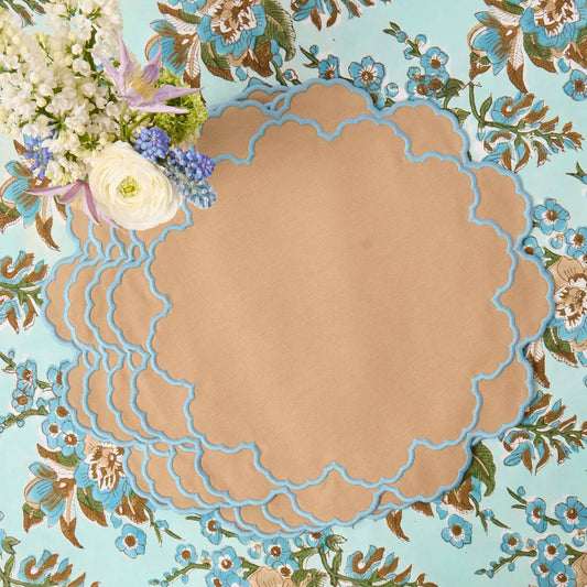 Sets de table Lily Sand et Blue (lot de 4)