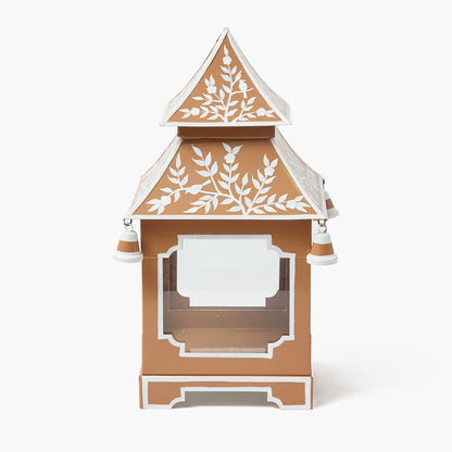 Lanterne pagode chinoise caramel