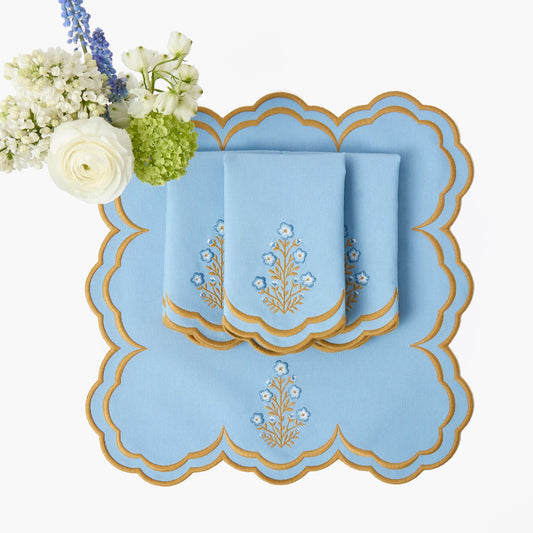 Serviettes Serena Blue Carnation (lot de 4)