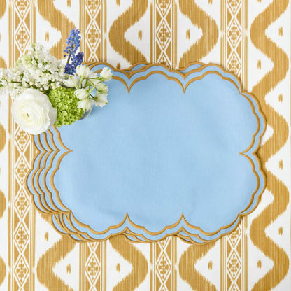 Sets de table Serena bleu et caramel (lot de 4)
