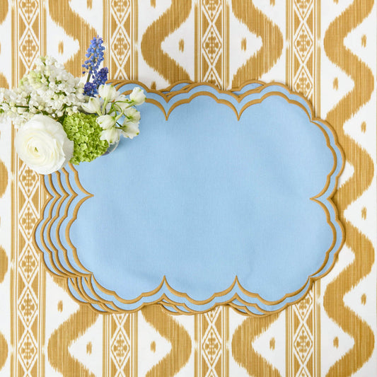 Sets de table Serena bleu et caramel (lot de 4)