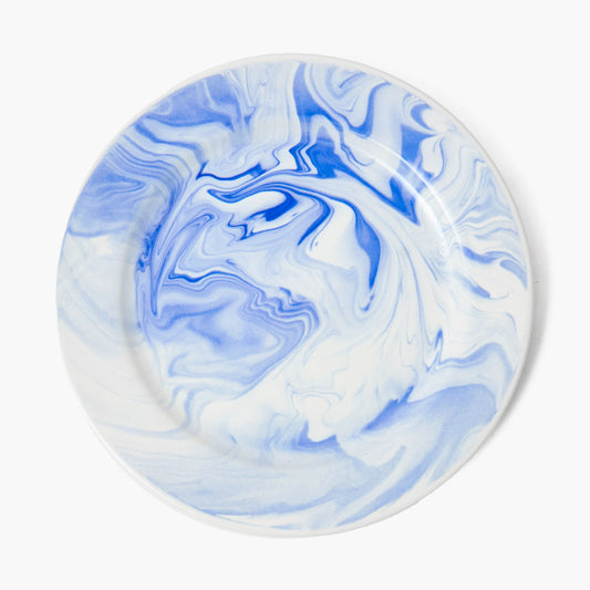 Assiette plate marbrée bleue Julia