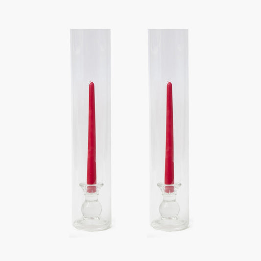 Grand bougeoir en verre Claudia (paire)
