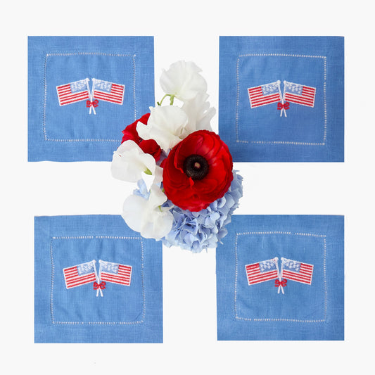 Serviettes à cocktail du 4 juillet (lot de 4)
