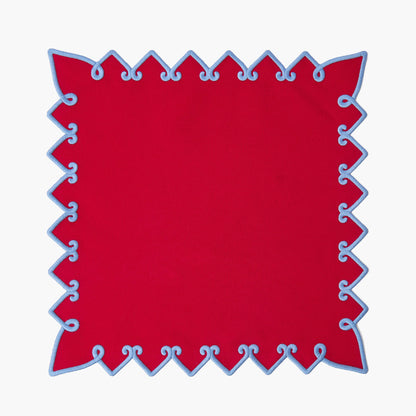 Sets de table et serviettes Angelina rouges et bleus (lot de 4)