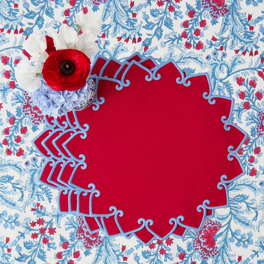 Sets de table Angelina rouges et bleus (lot de 4)