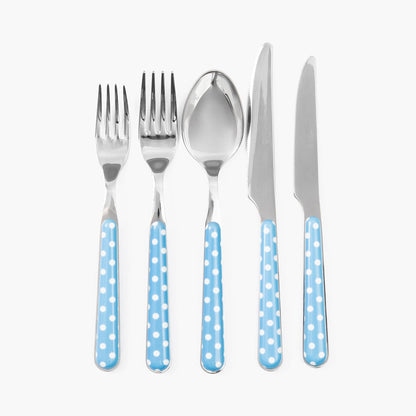 Couverts à pois bleus (5 pièces)