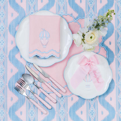 Couverts à pois roses (5 pièces)