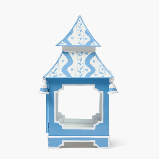 Lanterne pagode Ikat bleue