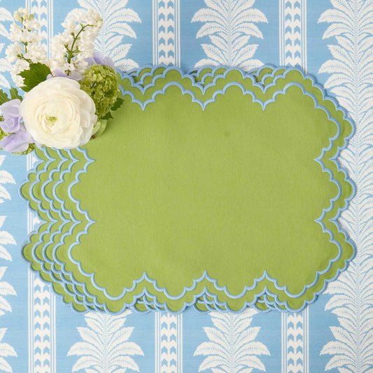 Sets de table Scarlett verts et bleus (lot de 4)