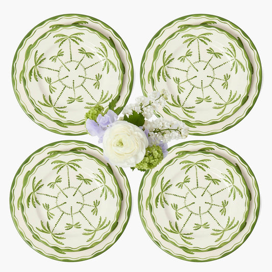 Assiettes à dîner et à entrée Palmera (lot de 8)