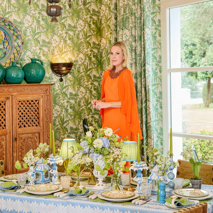 Sets de table et serviettes Scarlett vert et bleu (lot de 4)