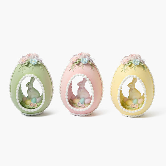 Lapin pastel dans un œuf (lot de 3)