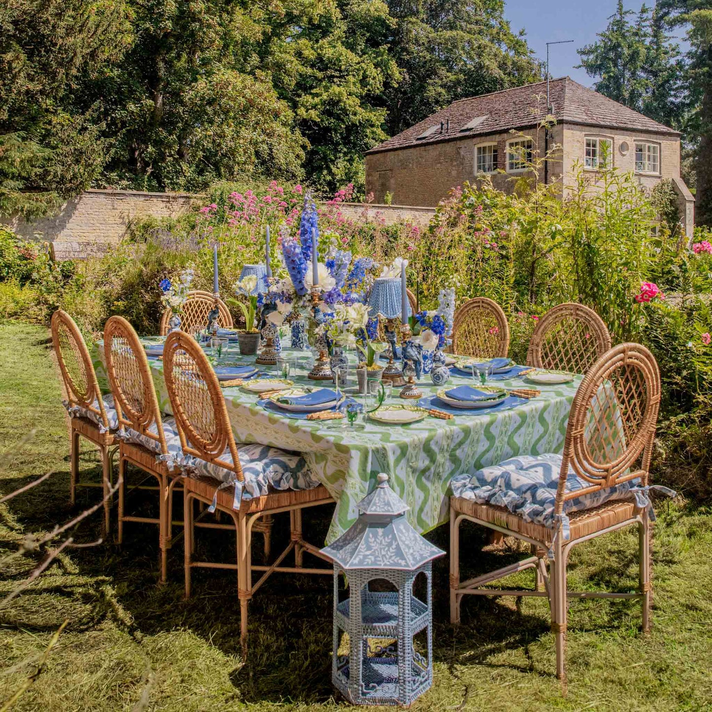 Sets de table en lin bleu Lily of the Valley (lot de 4)