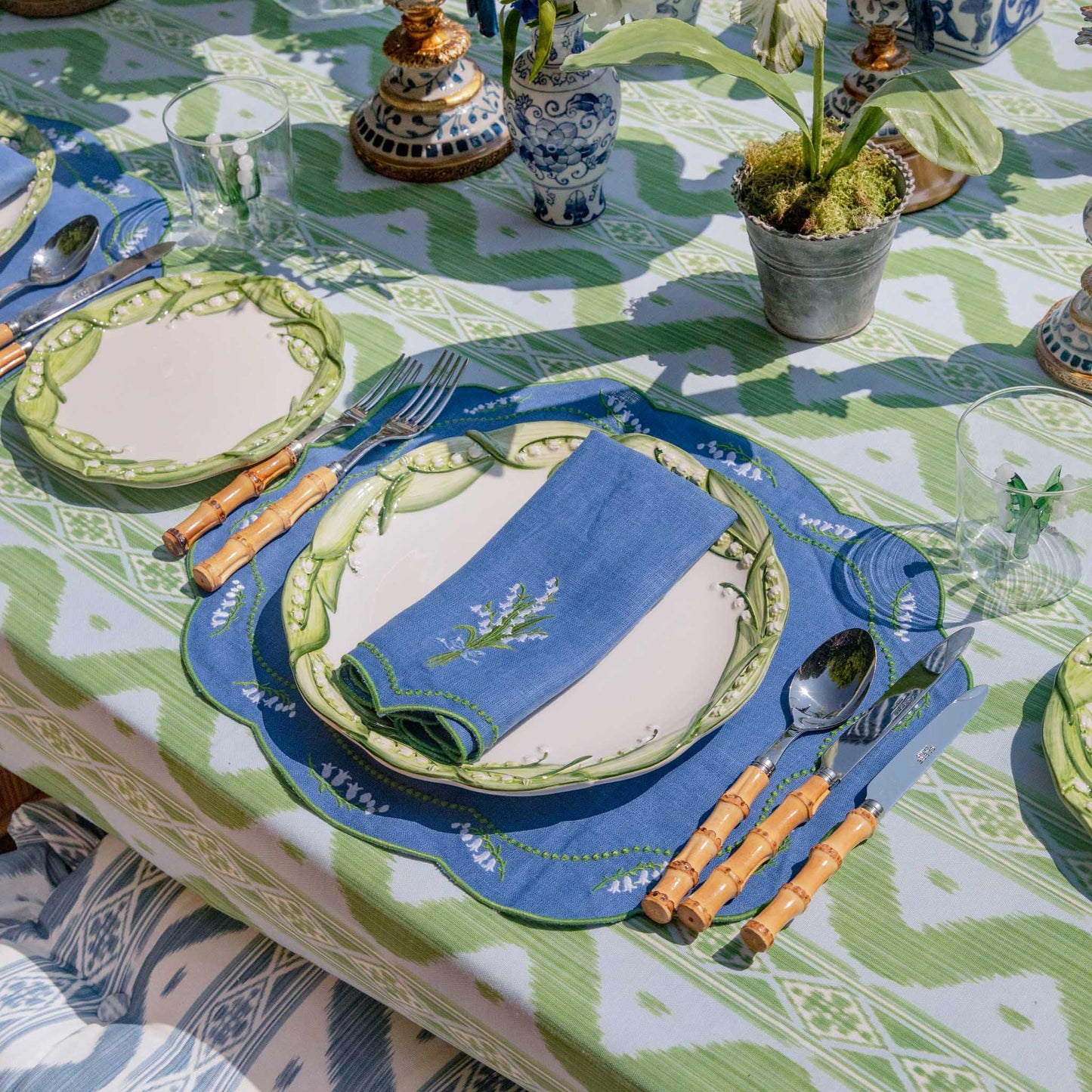 Sets de table en lin bleu Lily of the Valley (lot de 4)