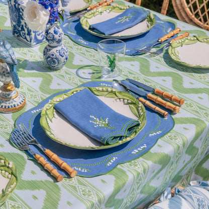 Sets de table et serviettes en lin bleu Lily of the Valley (lot de 4)