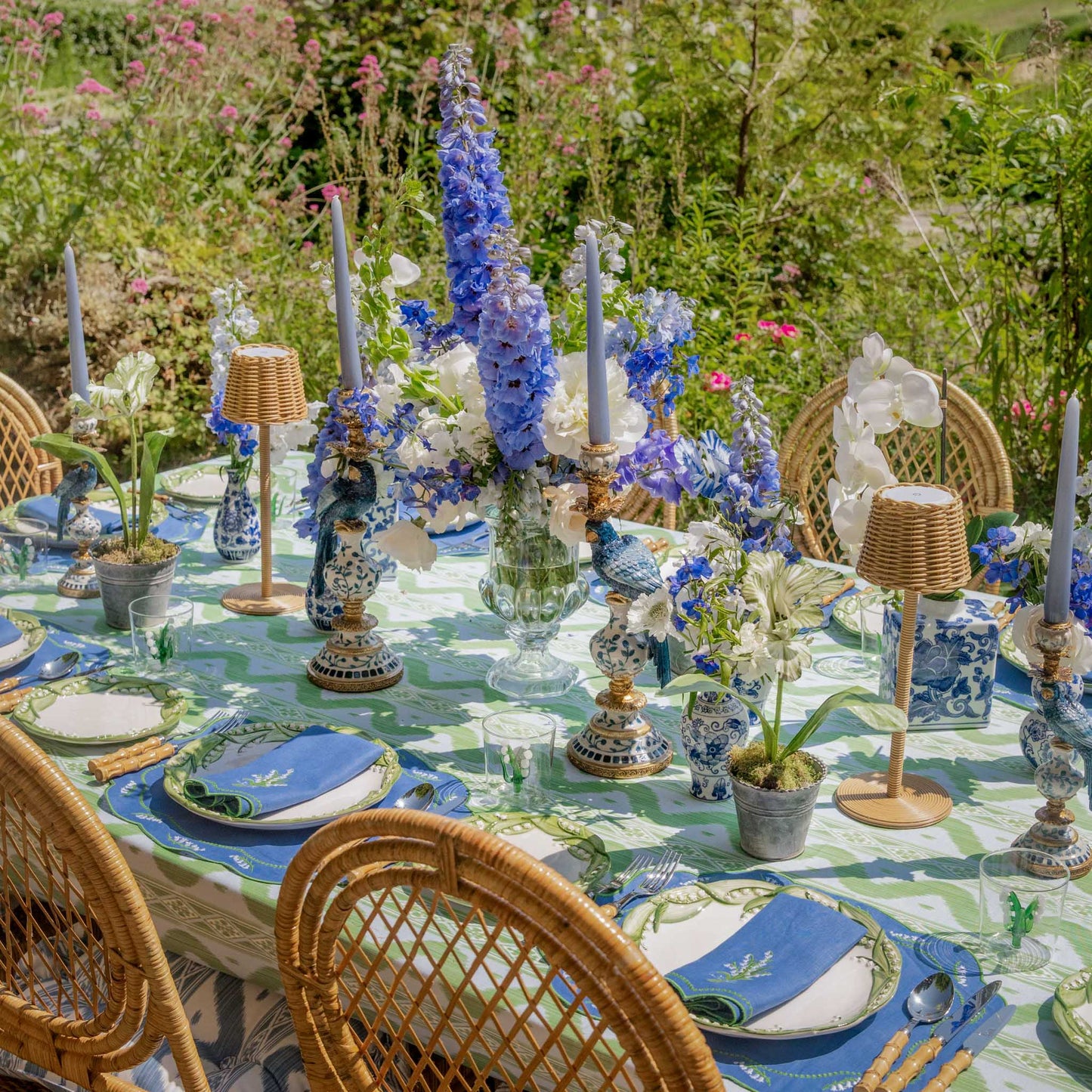 Sets de table en lin bleu Lily of the Valley (lot de 4)