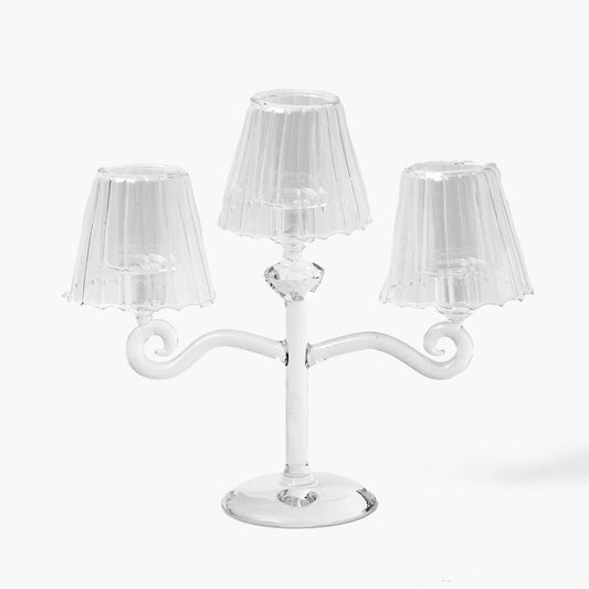 Lanterne en verre pour bougie chauffe-plat Candleabra