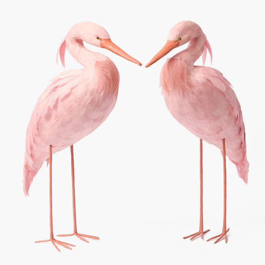 Cigogne rose Saskia (couple) - 60 cm