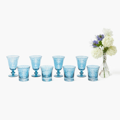 Verrerie Blue Palm (lot de 8)