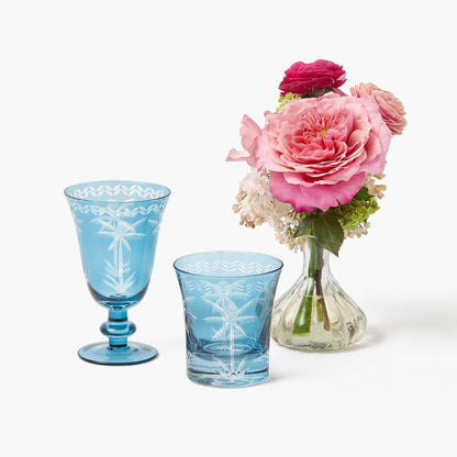Verres à vin Blue Palm (lot de 4)