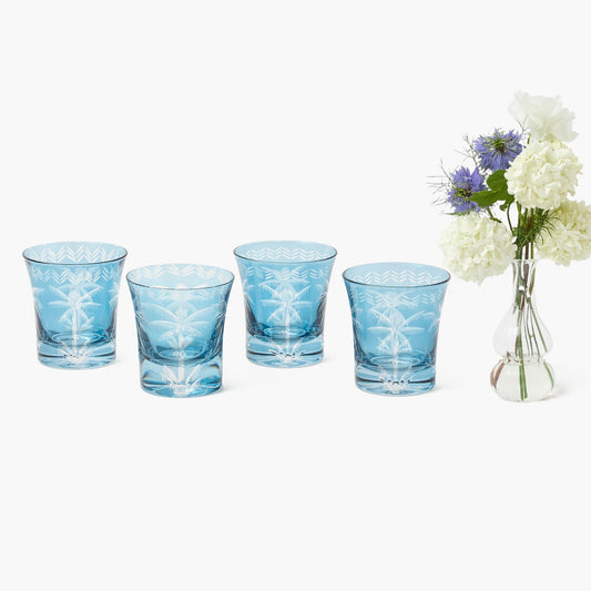 Verres à eau Blue Palm (lot de 4)