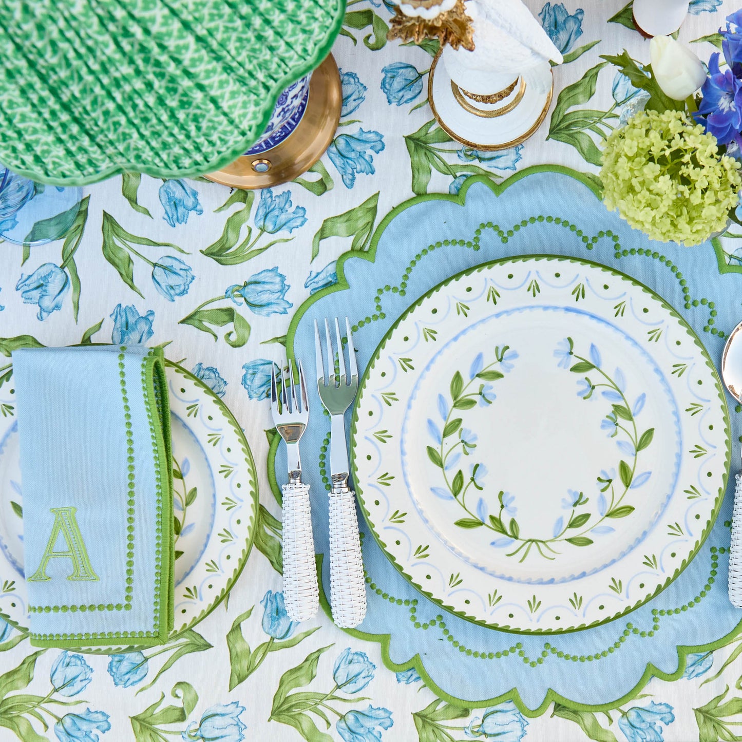 Sets de table bleus et verts Mariana (lot de 4)