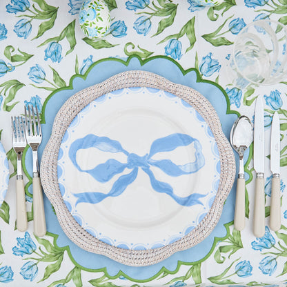 Assiettes plates Marilyn Blue Bow (lot de 4)