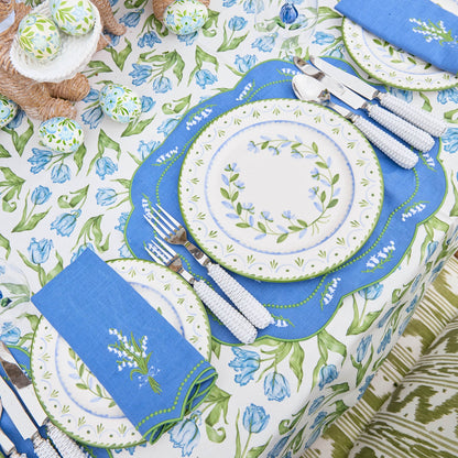 Serviettes en lin bleu muguet (lot de 4)