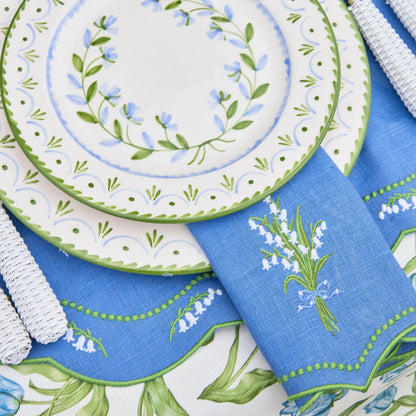 Sets de table et serviettes en lin bleu Lily of the Valley (lot de 4)