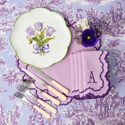 Assiettes plates Tulipe violette (lot de 4)