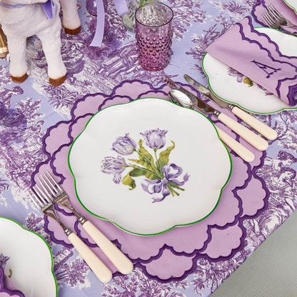 Assiettes plates Tulipe violette (lot de 4)