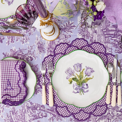 Assiettes plates Tulipe violette (lot de 4)